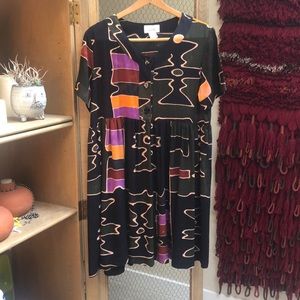 Vintage Soothe Rayon Print Babydoll Dress